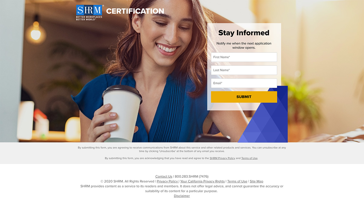 SHRM Certification Lull Period Email Sign Up